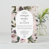 モーヴチョークのホワイトア結婚ネモン 招待状 (スタンド正面)