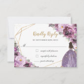 モーヴプラムパープルフローラキンセニェラプリンセス 出欠カード (正面)