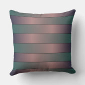 モーヴモダンエレガントとティール(緑がかった色)モノグラムストライプ クッション (裏面)