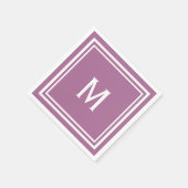 モーヴモダンスタイリッシュカスタムモノグラム スタンダードカクテルナプキン (角)