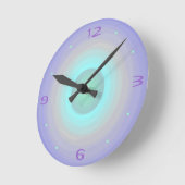 モーヴレインボーパステル>パターン(の模様が)ある時計 ラウンド壁時計 (傾斜)