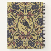 モーヴ、タン&グレークロウ&ドラゴンフライフローラ ノートブック (裏面)