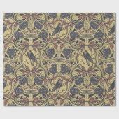 モーヴ、タン&グレークロウ&ドラゴンフライフローラ ラッピングペーパー (フラット)