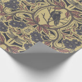 モーヴ、タン&グレークロウ&ドラゴンフライフローラ ラッピングペーパー (角)