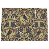 モーヴ、タン&グレークロウ&ドラゴンフライフローラ ラージペーパーバッグ (裏面)