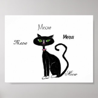 モー子猫レトロ ポスター