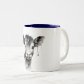 ☕🐄「モー禅の末」牛マグ🐄☕ ツートーンマグカップ (正面右)
