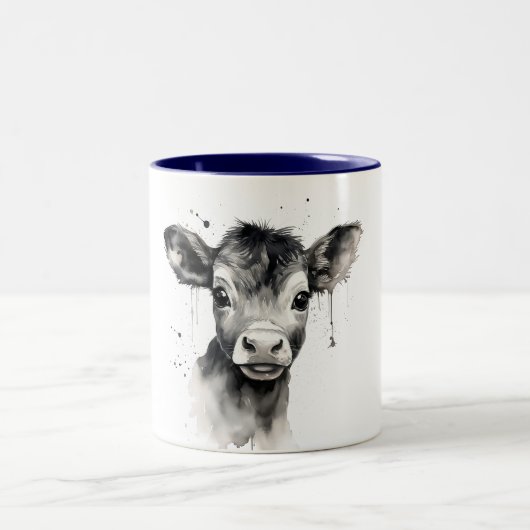 ☕🐄「モー禅の末」牛マグ🐄☕ ツートーンマグカップ (中央)