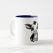 ☕🐄「モー禅の末」牛マグ🐄☕ ツートーンマグカップ (正面左)