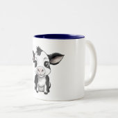 ☕🐄「モー禅の末」牛マグ🐄☕ ツートーンマグカップ (正面右)