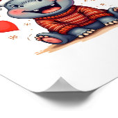 モー – デンクリスマスヒッポキュートホリデーマンガ雪 ポスター (角)