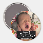 モー·モーはルーシーのペットのサルを連れて行った マグネット (正面/裏面)