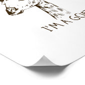 モー 私はヤギ 面白いデザインのキリン 古風な感じ ポスター (角)