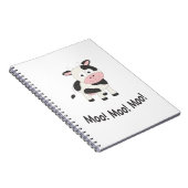 モーCute モー Cartoon Cow ノートブック (右側)