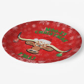 "モーey christmas, Longhorn Steer ペーパープレート (アングル)