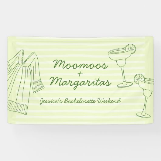 モーMoos & Margaritasグリーンバチェロレッテへようこそ 横断幕 (横)