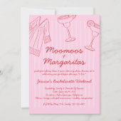 モーMoos & Margaritas Pink & Redバチェロレッテ 招待状 (正面)