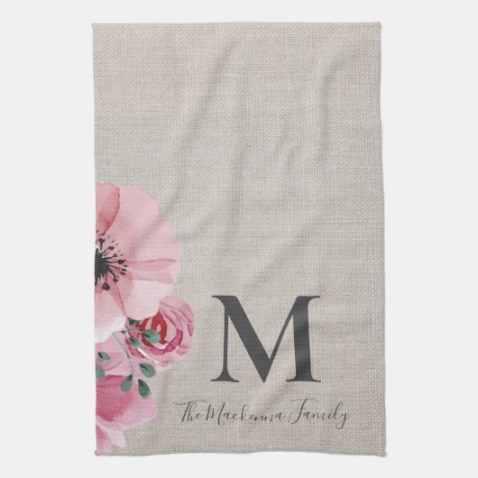 モ素朴ノグラパーソナライズされたムファミリーネームファームハウス キッチンタオル (縦)