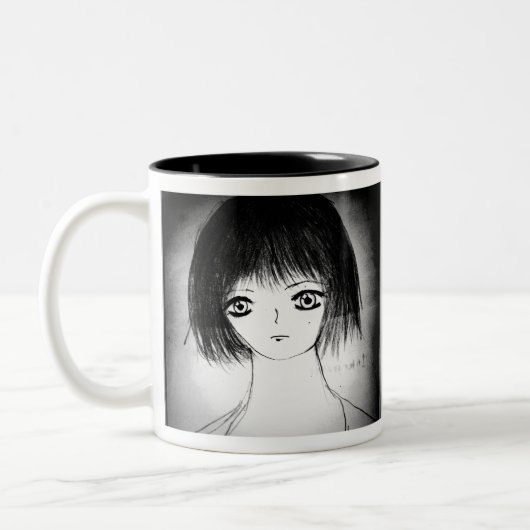 ヤイアニメマンガかわいらし女 ツートーンマグカップ (左)