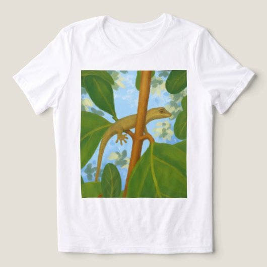 ヤイクス!ヤモリの絵 トライブレンドTシャツ (デザイン正面)