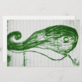 ヤイーグリーンホエールアニメマンガ漫画スケッチ 便箋 (正面/裏面)