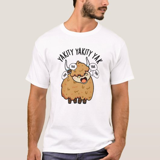 ヤキティ ヤキティ ヤク 面白い動物のパロディ Tシャツ (正面)