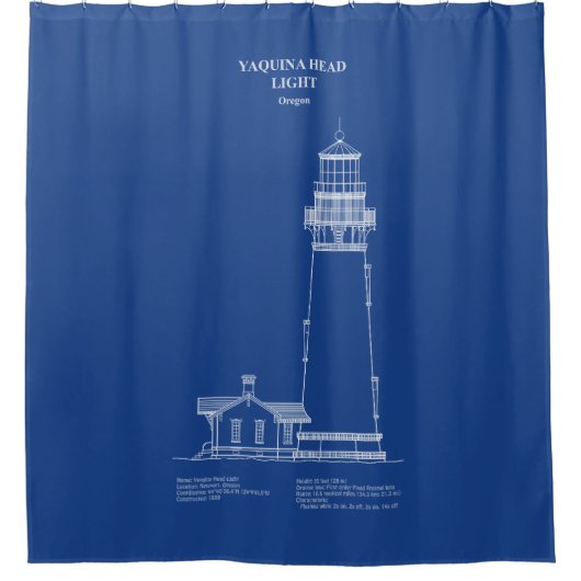 ヤキナヘッドライトハウス – オレゴン – AD シャワーカーテン (正面)