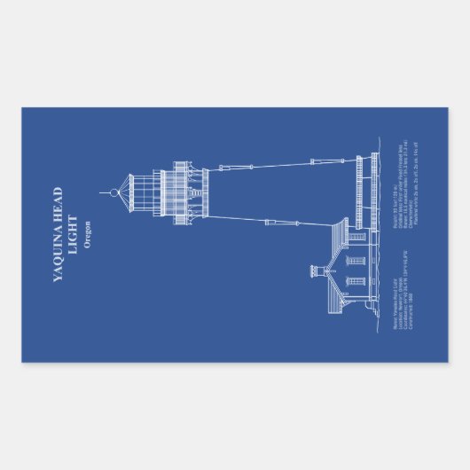 ヤキナヘッドライトハウス – オレゴン – AD 長方形シール (正面)