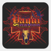 ヤキニネイションディアスカルデザインステッカーアート スクエアシール (正面)