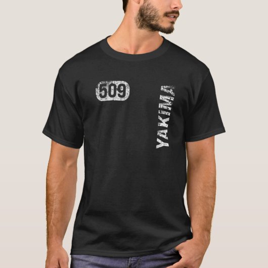 ヤキマワシントン509エリアコードヴィンテージレトロ Tシャツ (正面)