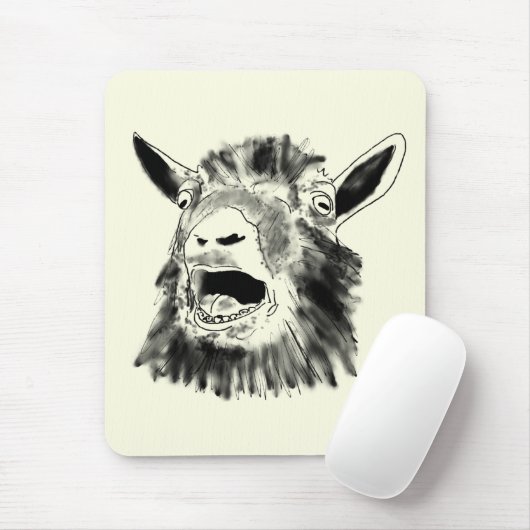ヤギおもしろいの叫び声スケッチ予測できなアニマルアート マウスパッド (マウス)