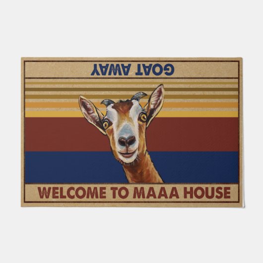 ヤギおもしろいの恋人ギフト ドアマット (正面)
