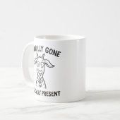 ヤギおもしろいの精神的に物理的に現在のマグカップ コーヒーマグカップ (正面左)