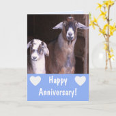 ヤギおもしろいの記念日 カード (黄色い花)