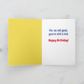 ヤギおもしろいはまだ子どもの誕生日カード カード (内部)