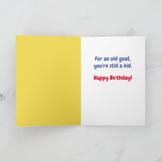 ヤギおもしろいはまだ子どもの誕生日カード カード (内部)