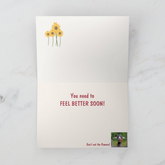 ヤギおもしろいは元気になる カード (内部)