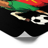 ヤギおもしろいサッカーのサッカーのグラフィック男性の女性子供 ポスター (角)