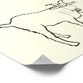 ヤギおもしろいスケッチ予測できなマンガファームアニマルアート ポスター (角)