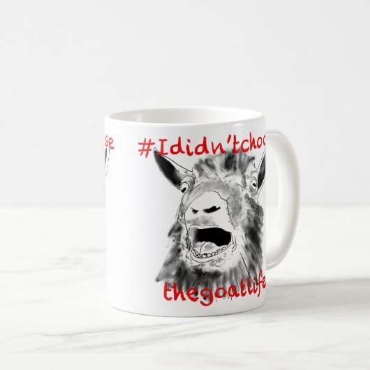 ヤギおもしろいスローガン絶叫ファーム動物アート引用文 コーヒーマグカップ (正面右)