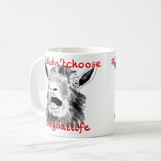 ヤギおもしろいスローガン絶叫ファーム動物アート引用文 コーヒーマグカップ (正面左)