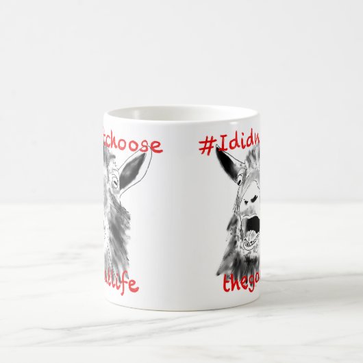 ヤギおもしろいスローガン絶叫ファーム動物アート引用文 コーヒーマグカップ (中央)