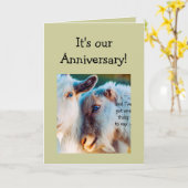 ヤギおもしろいス記念日の漫画の配偶者またはパートナー カード (黄色い花)