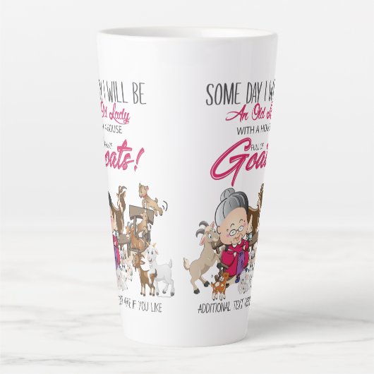 ヤギおもしろいツ – オールドレディーハウスフルードオブヤギ カフェラテマグ (正面)