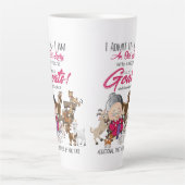 ヤギおもしろいツ – オールドレディーハウスフルードオブヤギ カフェラテマグ (正面)