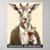 ヤギおもしろいビアラバーアニマルカスタムズバー 箔ポスター (正面)