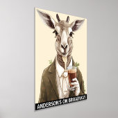 ヤギおもしろいビアラバーアニマルカスタムズバー 箔ポスター (レイダウン)