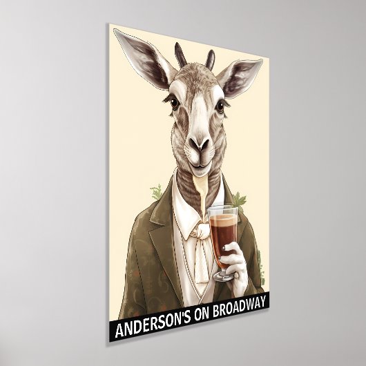 ヤギおもしろいビアラバーアニマルカスタムズバー 箔ポスター (レイダウン)