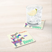 ヤギおもしろいビールことわざ スクエアペーパーコースター (インサイチュ)