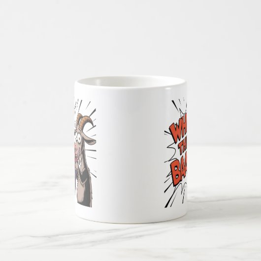 ヤギおもしろいミーム- "何のBAA?" アニマ笑わされるー コーヒーマグカップ (中央)